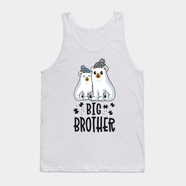 Big Brother Matching Family Autism Awareness Gifts Puzzle Tank Top by 14thFloorApparel